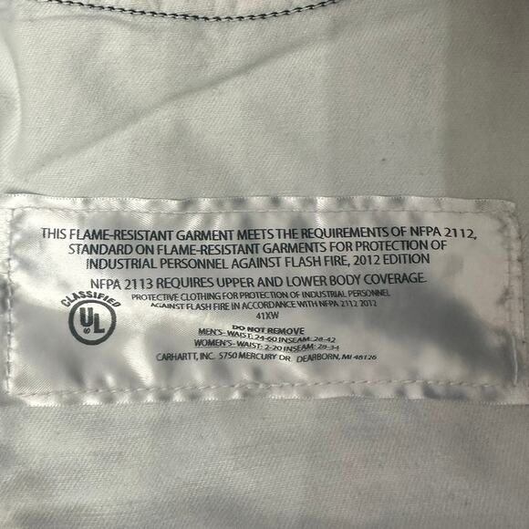 Carhartt Men's Fire-Resistant Blue Jeans NFPA 2112 Cat 2 Relaxed Fit 40X32 - Picture 11 of 11